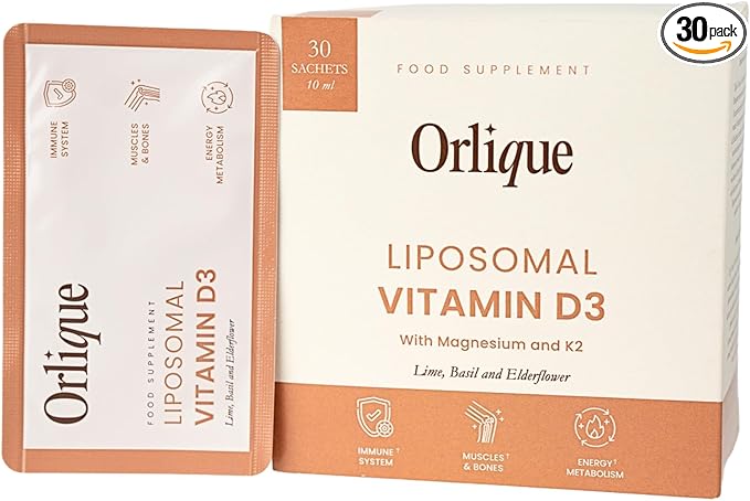 Liposomal Vitamin D3 K2 Magnesium | High Strength 100 mcg Vitamin D3 per Daily Dose | Immune &amp Bone Health Muscles High Bioavailability Vegan | 30 Sachets of 10 ml Liquid Drops