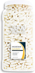 Magnesium Glycinate - 2000CT 400 mg Pure Mg2+ per Serving complexed with Glycine for Maximal Absorption in a Clear Square Grip Jar