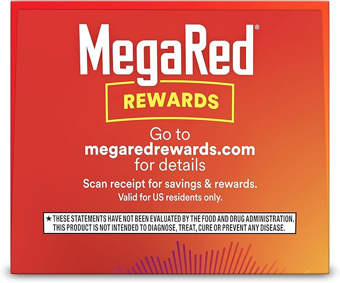 MegaRed Ultra Strength 1000mg Omega-3 Krill Oil Supplement with EPA/DHA Astaxanthin &amp Phospholipids No Fish Oil Aftertaste Supports Heart Brain Joint and Eye Health 60 Count Softgels.
