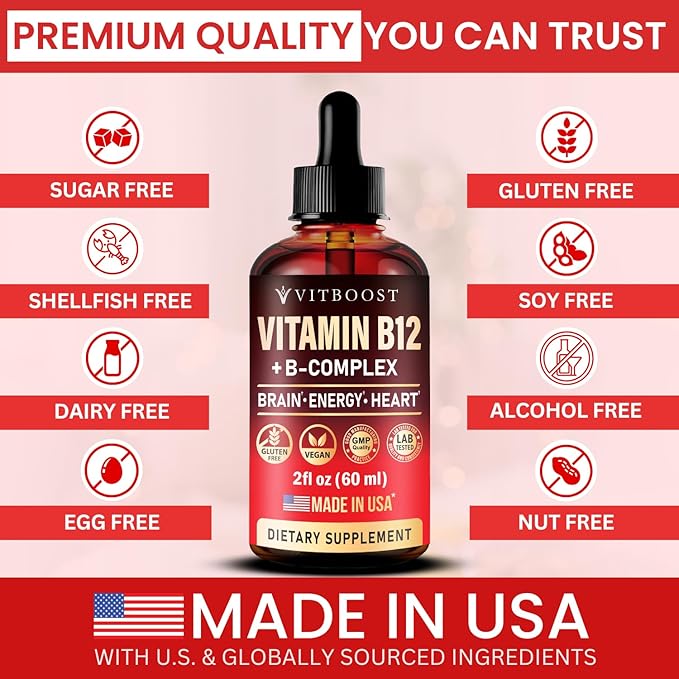 2 Pack Vitamin B Complex 20000 mcg - Vitamin B12 Sublingual Methylcobalamin Extra Strength Raspberry Liquid Drops for Women and Men - USA Made B1 B2 B3 B5B6 Biotin Folic Acid | 4fl oz (120ml)