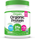 Orgain Organic Vegan Protein Powder Natural Unsweetened - 21g of Unflavored Plant Protein 4g Prebiotic Fiber Low Net Carbs No Added Sugar Non-GMO For Shakes &amp Recipes 1.59 lb