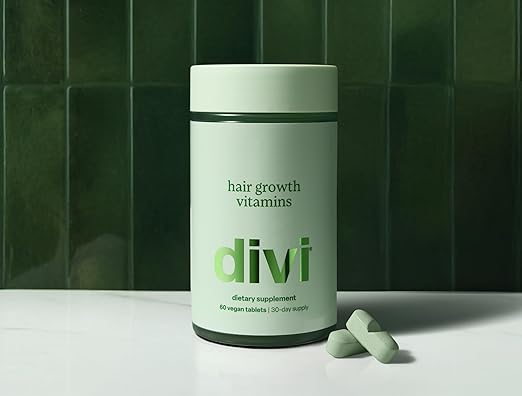 Divi Hair Growth Vitamins for Women and Men - Made with Clean Vegan and Science-Backed Ingredients - Promotes Hair Growth Reduces Shedding Boosts Thickness and Fullness - 30 Day Supply 60 Count