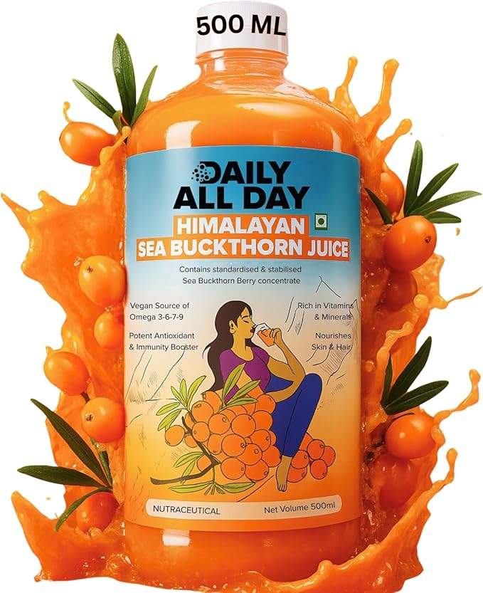 Himalayan Sea Buckthorn Juice Berry Pulp Concentrated 16.9 fl oz (500 ml) Supplements Makes up to 30 Glass Rich in Vitamin C Plant Based Vegan Omega 3-6-7-9 Skin Care