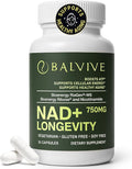 NAD+ Longevity Booster Supplement - Bioenergy Ribose &amp Nicotinamide for Energy Focus &amp Cellular Support - High Bioavailability Complex for Men &amp Women - Natural Ingredients - 30 Capsules