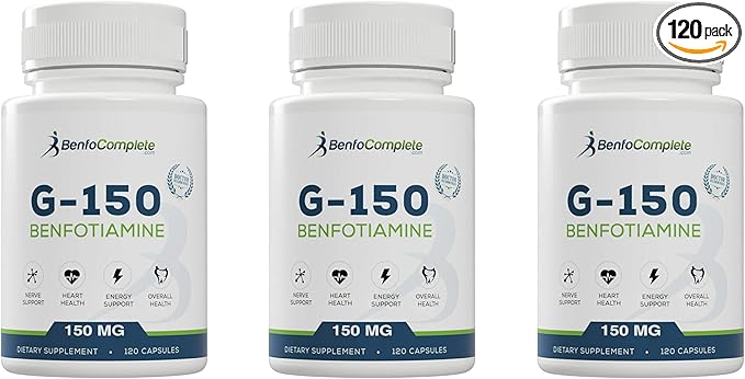 Benfotiamine 150Mg 120 Gelatin Capsules Per Bottle - Pack Of 3 Bottles