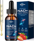 Liposomal NAD+ Liquid Supplement Nad Resveratrol Supplement for Women &amp Men Nicotinamide Riboside with PQQ CoQ10 Quercetin for Anti-Aging Brain Cellular Energy Health Strawberry Flavor 2 F