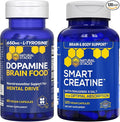 NATURAL STACKS Dopamine Brain Food + Creatine Monohydrate Bundle - Supports Mental Drive &amp Brain Health* - Advanced Absorption Formula - 180 Total Capsules