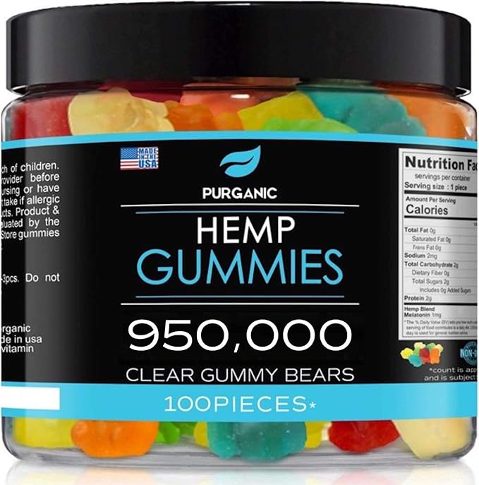 Hemp Gummies – Helps Support Sleep Peace and Relaxation - High Strength and Support All Natural Tasty Fruit Flavors - Made in USA – 100ct
