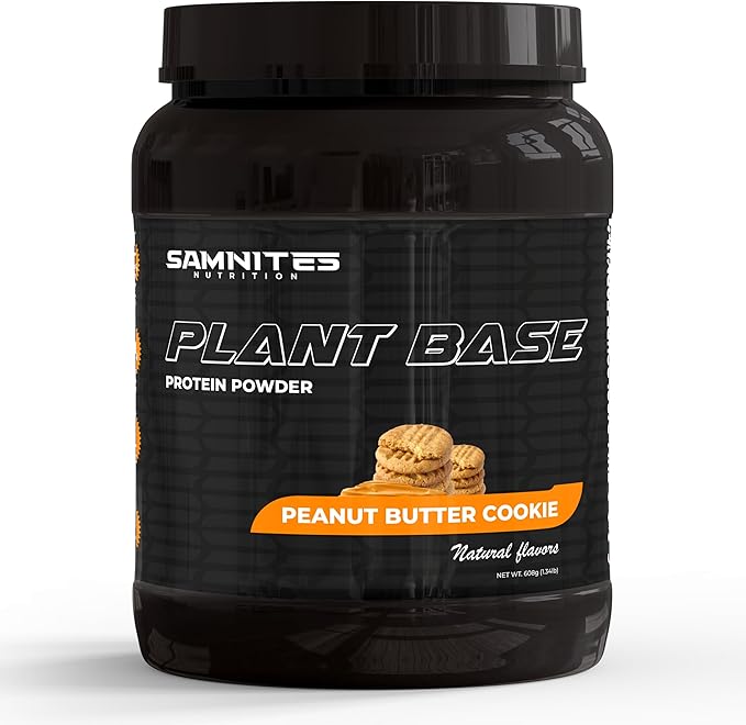 Samnites Plant Base Protein Powder Peanut Butter Cookie Flavor Natural Whey with AstraGin 20g Protein 1.34lb Gluten Free Soy Free