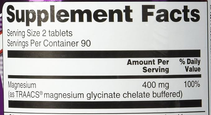 Vitacost Chelated Magnesium - Albion Magnesium Glycinate Chelate Buffered - 400 mg - 180 Tablets