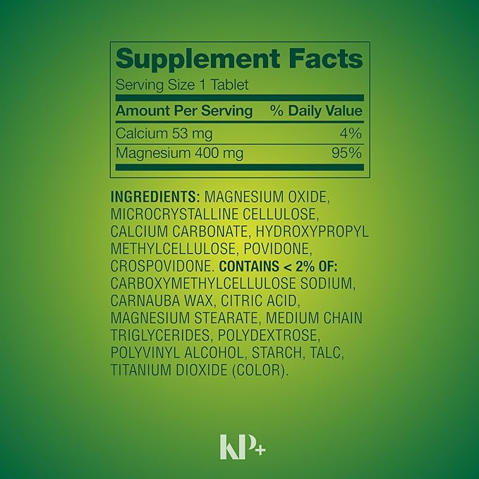 KP+ Magnesium Oxide 400 mg | 250 Tablets | Supports Bone Nerve &amp Muscle Health | Extra Strength Magnesium Supplement | Pack of 2