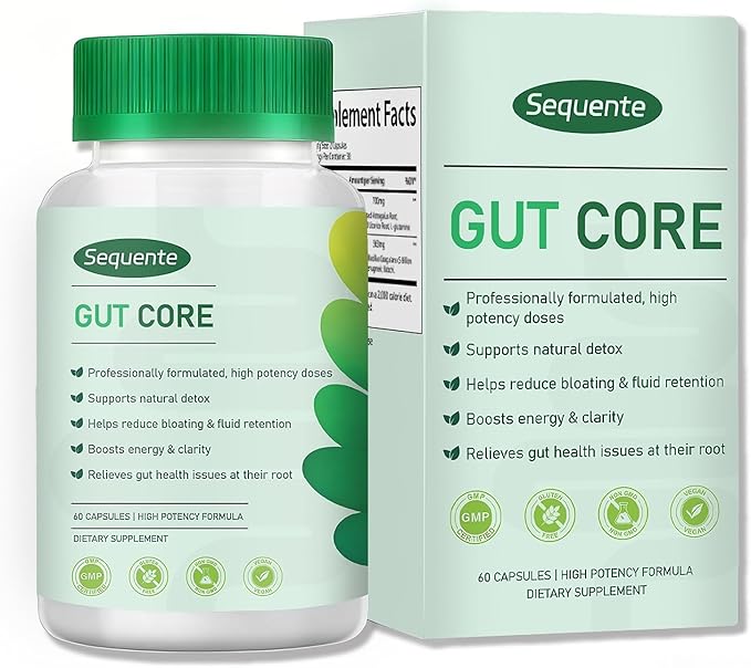 GutCore Advanced Bloat Relief Capsules – Vegan Non-GMO Daily Gut Support Radiant Skin &amp Natural Detox – 60 Capsules