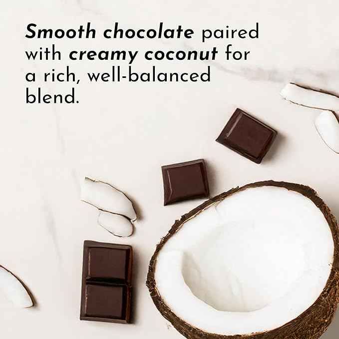 JUST INGREDIENTS Coconut Chocolate Protein Powder – 30-Serving Blend with 100% Grass-Fed Whey &amp Organic Plant Proteins – Creamy Coconut Cocoa Flavor – Supports Muscle Recovery Energy*