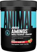 Animal Juiced Amino Acids - BCAA Powder EAA Matrix Plus Hydration with Electrolytes and Sea Salt Anytime Recovery and Improved Performance Strawberry Limeade Flavor 30 Servings