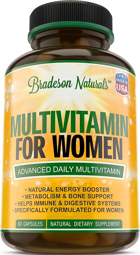 Women's Multivitamin Supplement. Vitamins A C D E &amp Vitamin B Complex. Immune &amp Female Support + Antioxidant &amp Natural Energizers. Non-GMO Gluten Free Made in the USA60 Caps