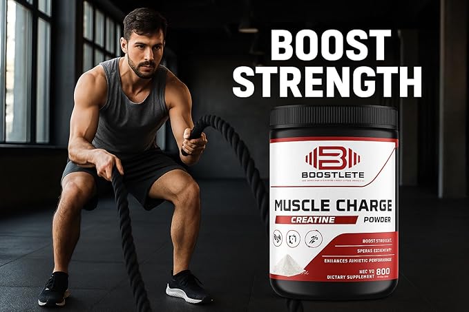 MuscleCharge Premium Creatine Monohydrate Powder – Supports Muscle Growth Strength Performance &amp Energy – Lab-Tested Pure Creatine – 500 Grams (100 Servings)