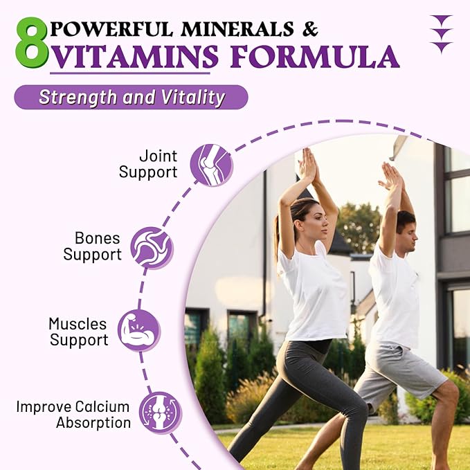 High Absorption Calcium Gummies Calcium Magnesium Zinc with Magnesium Glycinate Potassium Vitamin D3 for Women &amp Men- Blueberry Flavor 120 Cts
