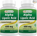 Best Naturals Alpha Lipoic Acid 600 mg 60 Capsules - ALA Powerful Antioxidant (60 Count (Pack of 2))