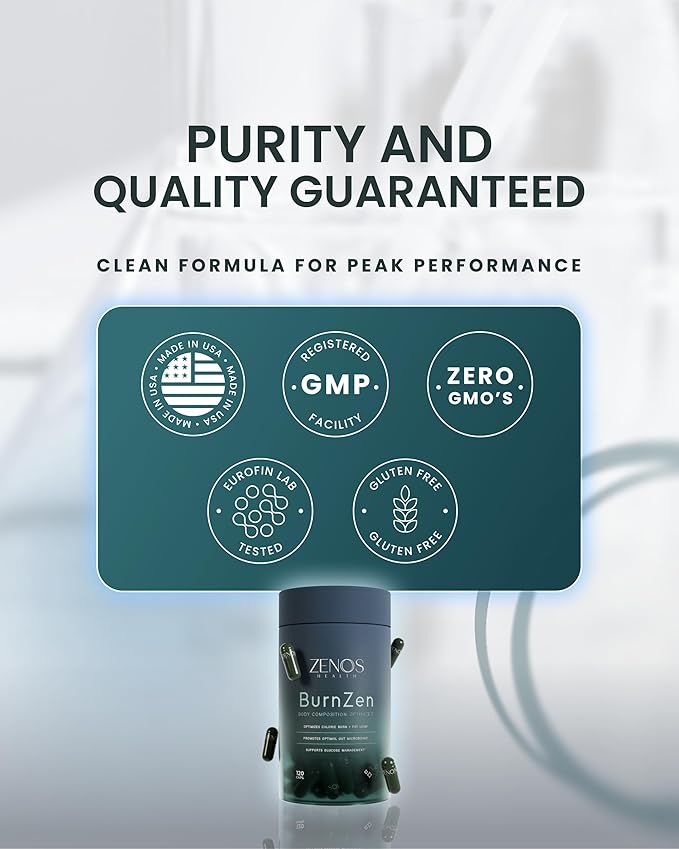 Zenos Health BurnZen - Powerful Weight Loss Supplement | Appetite Suppressant for Weight Loss | Metabolism Booster | Stomach Fat Burner &amp Energy Support - Made in USA 120 Caps