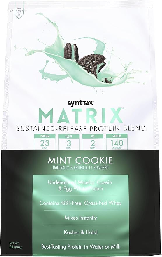 Syntrax Nutrition Matrix - Sustained-Release Protein Blend Mint Cookie 2 lbs. Real Cookie Pieces