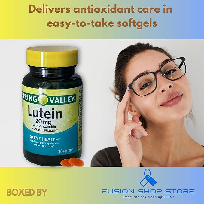 Lutein 20mg- Softgels 30ct (Pack of 2) with Zeaxanthin Boxed by Fusion Shop Store
