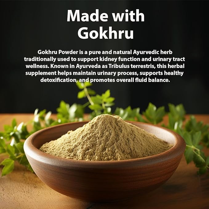 Gokhru Powder | 100% Pure &amp Natural Ayurvedic Herb | Traditionally Used to Balance Kidney Wellness &amp Urinary Wellness | 100g (Pack of 1)