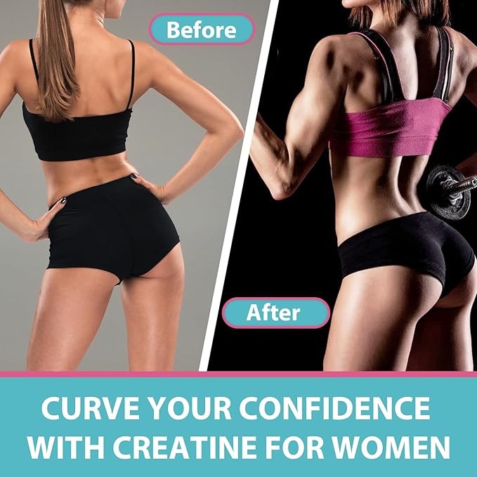 Creatine for Women 120 Counts Creatine Monohydrate Gummies - No Bloating - Creatine Pre and Post Workout Chewables Supplement with Taurine &amp B6 - for Recovery Strength Energy &amp Booty Perfo