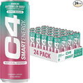 C4 Smart Energy Drink - Sugar Free Performance Fuel &amp Nootropic Brain Booster Coffee Substitute or Alternative | Watermelon Burst 12 Oz - 24 Pack