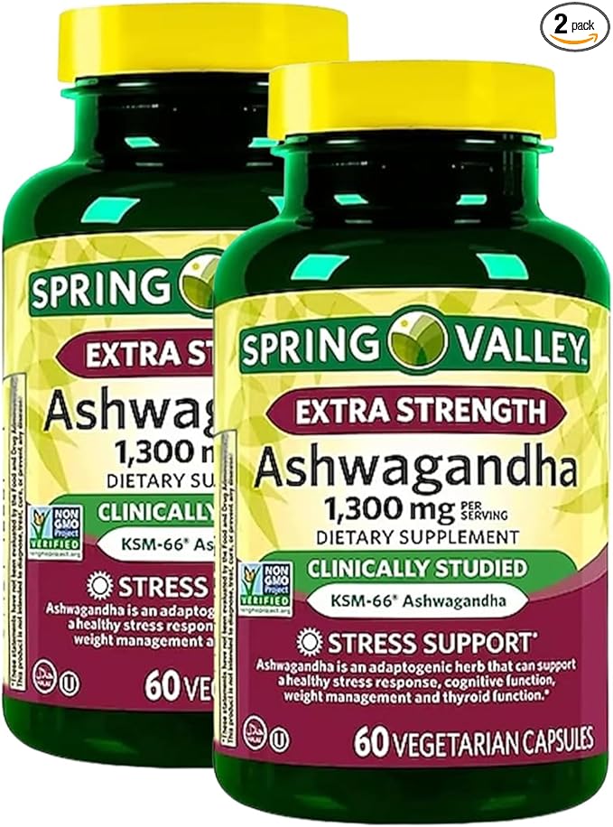 Unique Bundle Store Extra Strength Ashwagandha 1300 mg – 60 Vegetarian Capsules Ashawanda Capsulas Ashwagandha Supplements for Women and Men Gluten Free Non-GMO (Pack of 2)