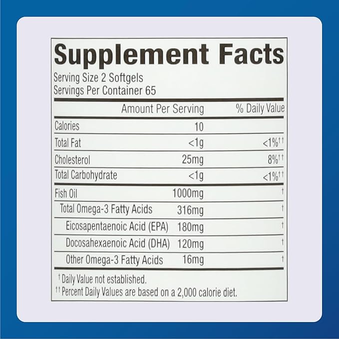 MAJOR Fish Oil 500mg Softgels - Omega-3 Fish Oil Supplement - Dietary Supplement - 130 Count (3 Pack)