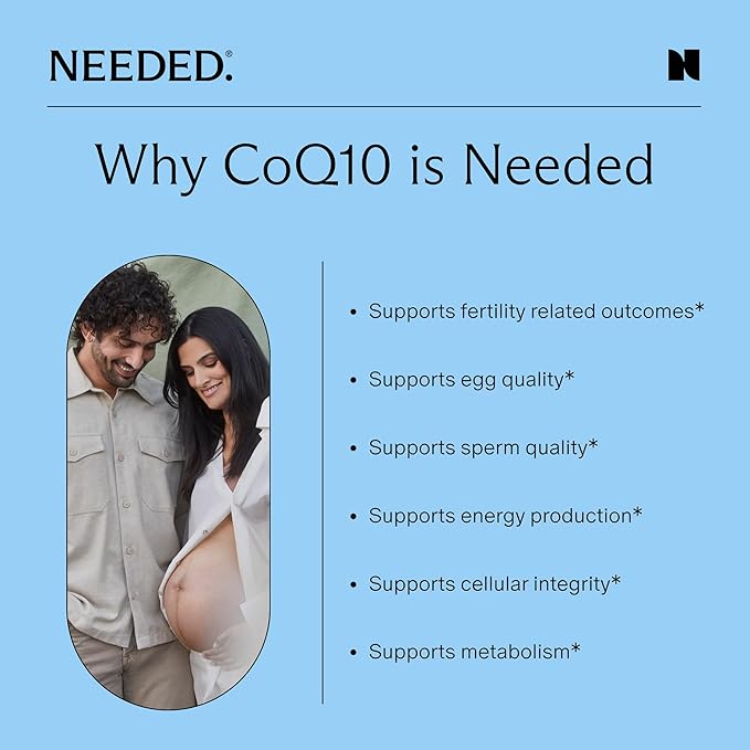 Needed. CoQ10 200mg Supplement - Ubiquinol 200mg for Women and Men – Coenzyme Q10 Preconception Health Supplement Non-GMO Softgels – 30 Count