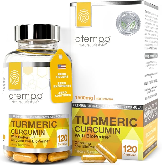 Turmeric Curcumin Supplement with Black Pepper Extract 1500mg – Absorption Supports Joint Health – Non-GMO 120 Vegan Capsules