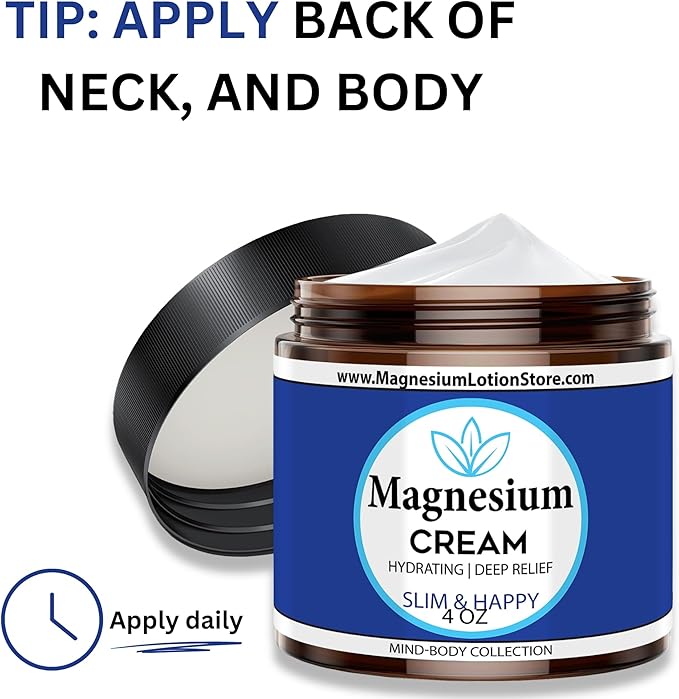 Magnesium Cream with Slim and Happy Scent – Hydrating &amp Cheerful Aroma 4oz USA Made