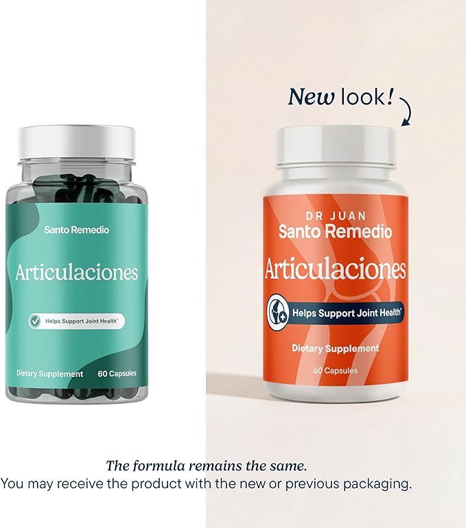 Santo Remedio Articulaciones Joint Health Support Promotes Joint Comfort and Function Contains Clinically Proven Ingredients TamaFlex™ 60 Servings