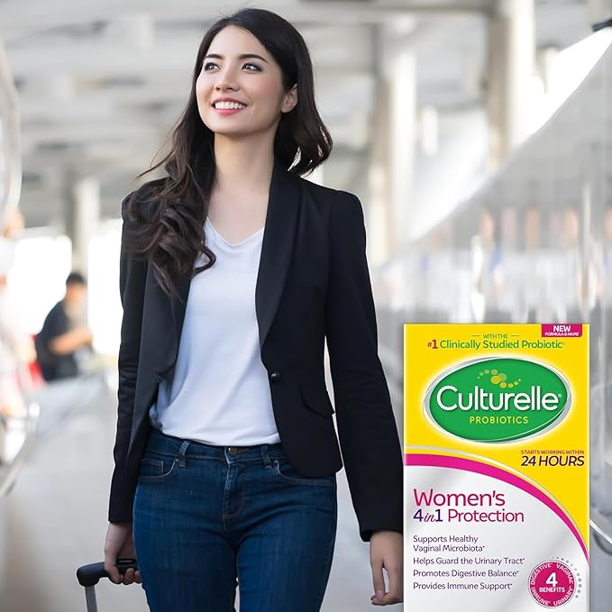 Culturelle 4-in-1 Probiotics for Women Daily Probiotic &amp Prebiotic Supplement to Support Vaginal Health Digestive Health Immune Health Occasional Diarrhea Gas &amp Bloating Relief Non-GMO