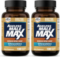 Ageless Male Max Chewable Nitric Oxide Booster Supplement for Men – High Potency Ashwagandha Extract to Boost Workouts Muscle &amp Performance Reduce Stress Support Sleep - 200 Count