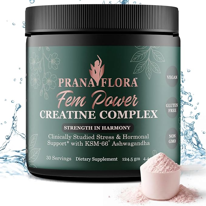 FemPower Creatine for Women - Micronized Creatine Monohydrate with KSM-66 Ashwagandha for Strength Brain Health and Hormonal Balance - Unflavored 30 Servings