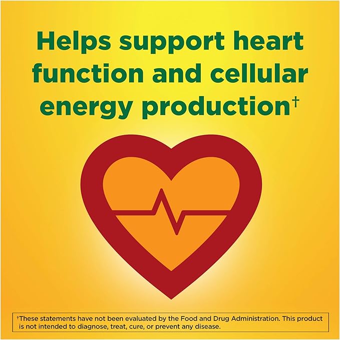 Nature Made CoQ10 200 mg Dietary Supplement for Heart Health and Cellular Energy Production 100 Softgels 100 Day Supply