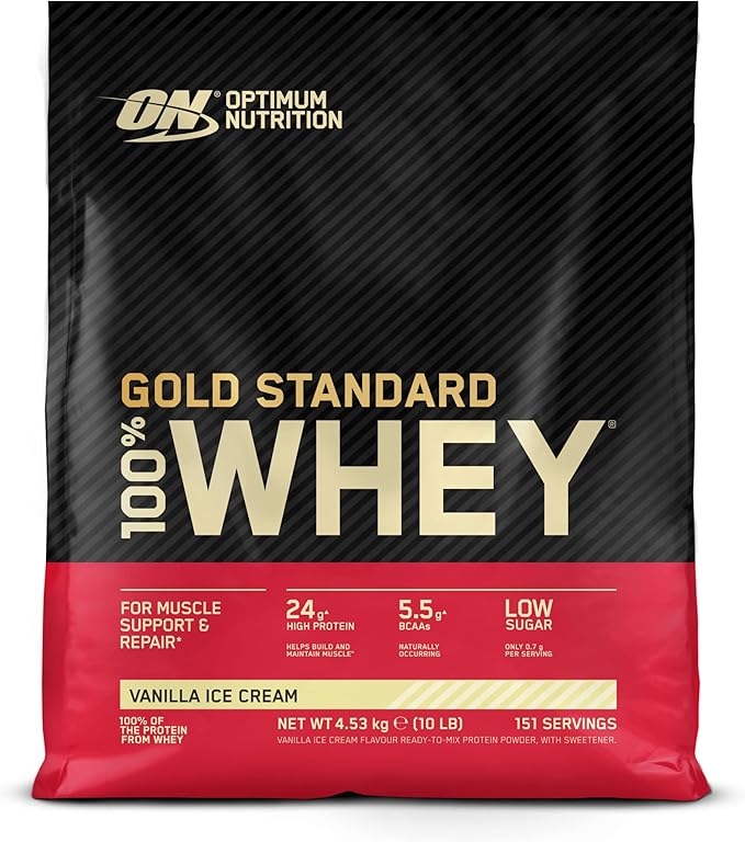 Optimum Nutrition Gold Standard 100% Whey Protein Vanilla Ice Cream - 10 lbs