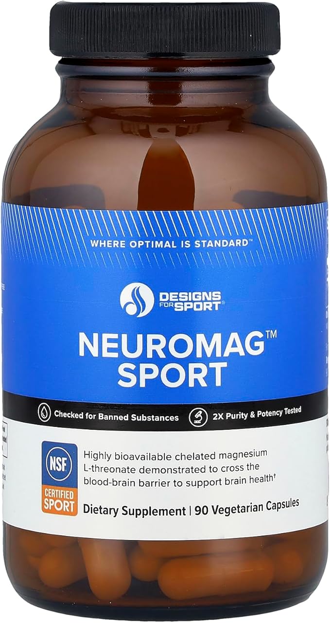 Designs for Sport NeuroMag - Supports Brain Health &amp Function* - With Magtein Magnesium L-Threonate - Vegetarian - 90 Capsules 30 Servings