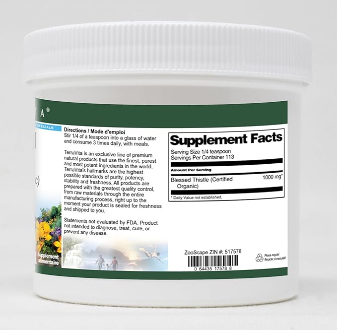 Blessed Thistle (Certified Organic) Powder (4 oz ZIN: 517578)
