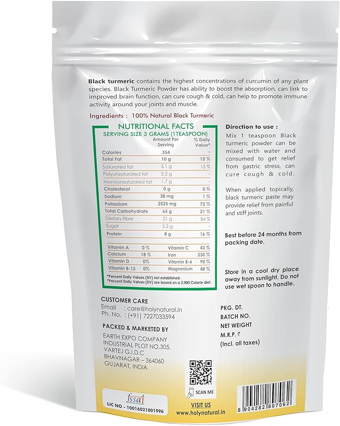 Holy Natural - The Wonder Of World Holy Natural Black Turmeric Powder - 100 Gm