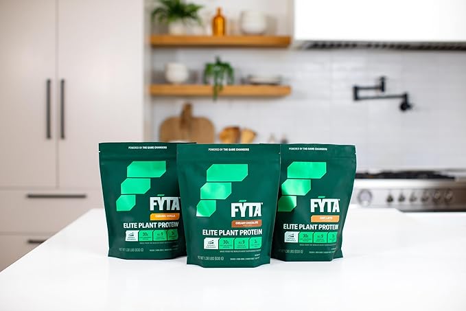 FYTA - Vanilla Protein Powder Plant Based with Better Taste &amp Texture Than Whey Protein - Non-GMO &amp Dairy Free Protein Powder Vegan for Women &amp Men - Caramel Vanilla 630g