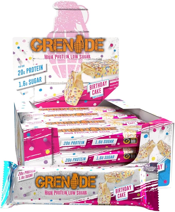 Grenade Carb Killa High Protein and Low Sugar Candy Bar 12 x 60 g - Birthday Cake