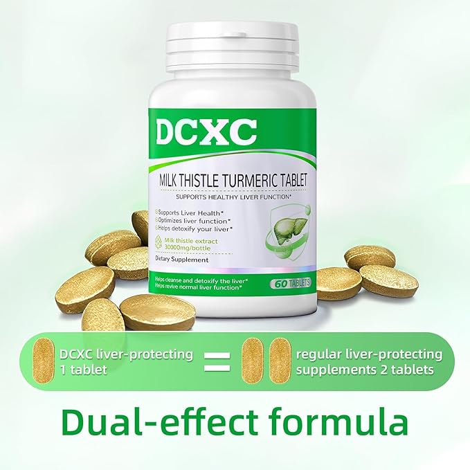 Liver Detox Supplement30000mg Milk Thistle Turmeric TabletStay up Late – Supports Liver Health – 60 Tablets