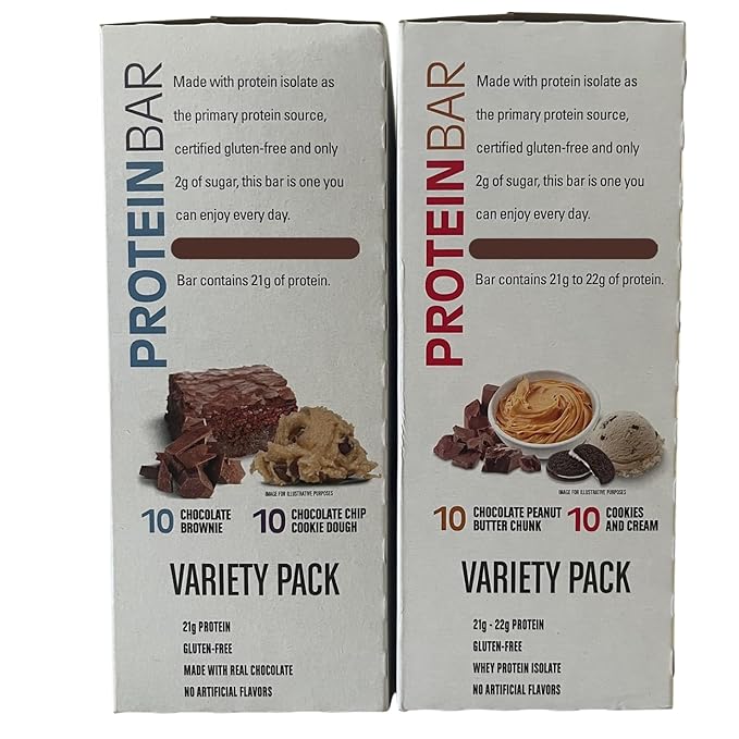 Protein Bars Variety Pack 40 ct 2.12 oz Each Kosher Certified Bundled by Bentronic