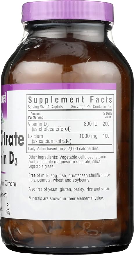 Bluebonnet Nutrition Calcium Citrate Vitamin D3 180 Caps
