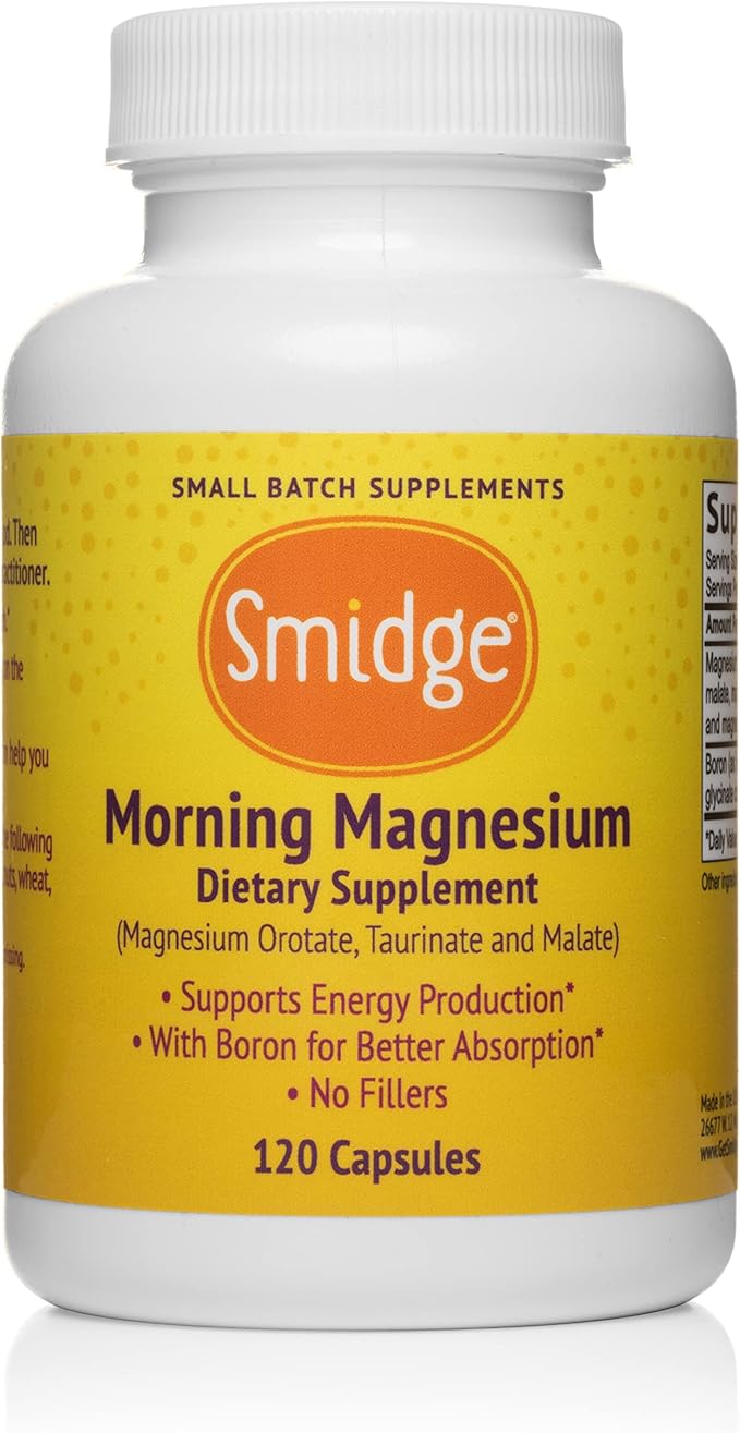 Smidge® Morning Magnesium Capsules 120 ct. Pure Magnesium Supplement to Support a Natural Energy Boost.