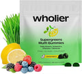 wholier Daily Supergreens Gummies Greens Supplement with Prebiotics Fiber Adaptogens Vegan Multivitamin 9 Essential Vitamins + Minerals 1g Sugar 2 Gummy Serving (60 Gummies 30 Day Supply)