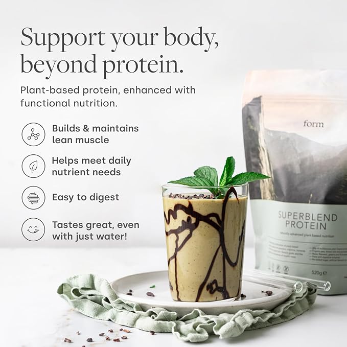 Form Superblend Protein - Vegan Protein Powder with Superfoods Vitamins and Minerals - 20g of Plant Based Protein per Serving (Chocolate Salted Caramel)